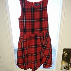 Children's Place Red Plaid Holiday Dress